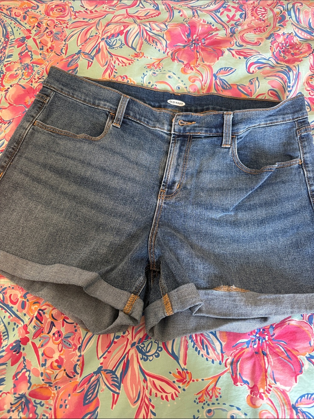Old Navy Blue Rolled Cuff Denim Shorts